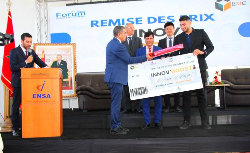 Ahmed at the Innov'Boost 2025 award ceremony receiving 2nd Prize